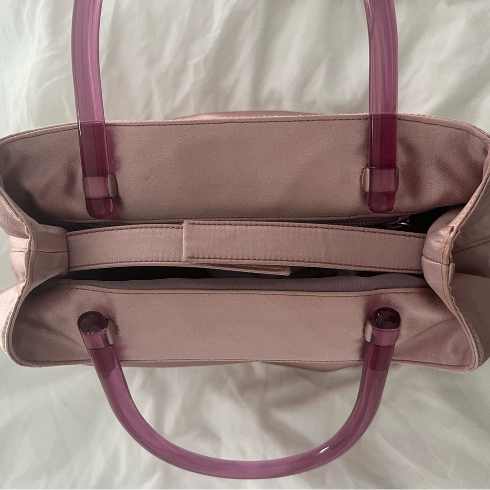 Prada silk handbag with acrylic handles (vintage) - Picture 10 of 15